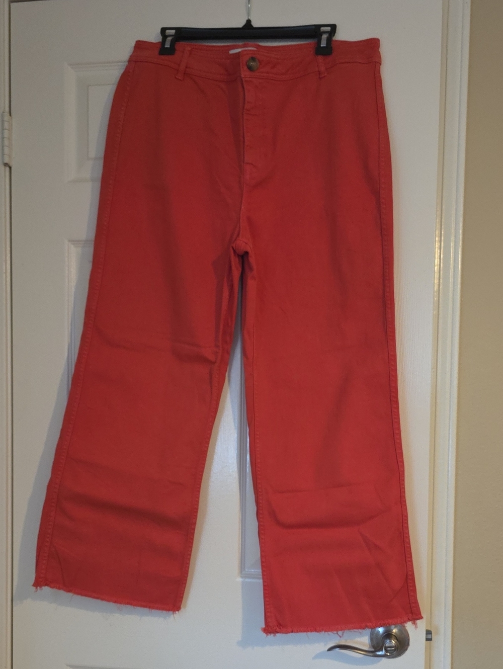 Vineyard Vines High Rise Straight Crop Coral Wide-Leg Jeans